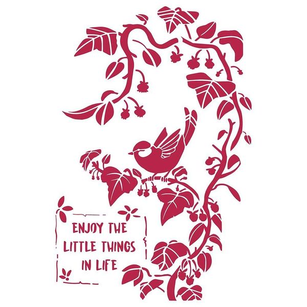 Stencil A4 Little Bird on Branch (KSG443)