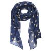TRIXES Ladies Cream Polka Dots on Navy Blue Fashionable Scarf