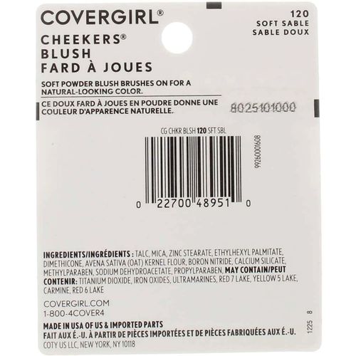 CoverGirl Cheekers Blush, Soft Sable 0.12 oz (Pack of 2)