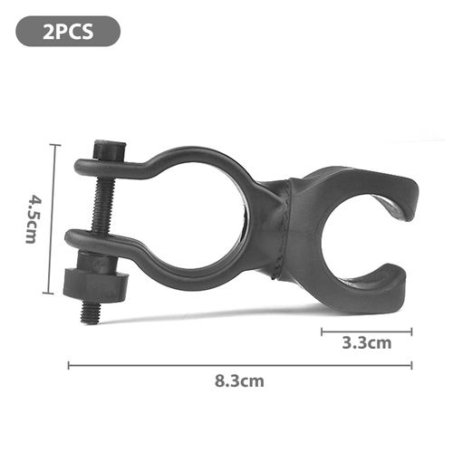 CLKE 2 PCS Walking Stick Holders, Walking Stick Holder for Mobility Scooter, Wheelchair Walking Stick Holder, 360 Degree Adjustment Walking Cane Crutch Holder (Black)