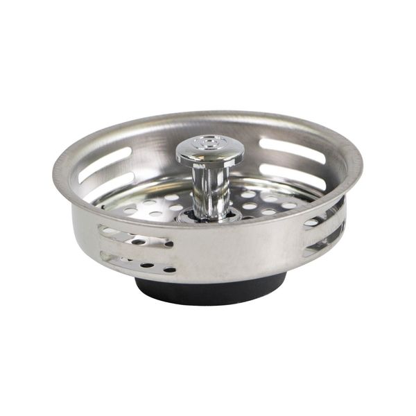 Stainless Steel (3.5) Sink Strainer Basket Replacement Universal Rubber Stopper