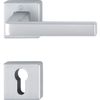 Dublin Handle Set on Rosette Square PZ, Chrome-Plated Aluminium Matt