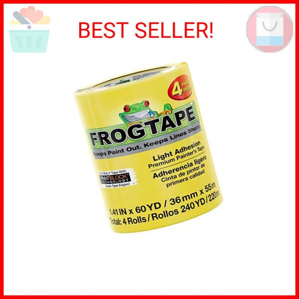 FrogTape Delicate Surface Painter's Tape With PaintBlock, 1.41 Inch x 60 Yards,