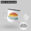 Trendation - Klettern Bergsteigen Geschenk Emaille Tasse Boulder Geschenkidee Berge Evolution (Schwarz)