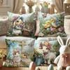 Easter Bunny Soft Pillow Covers for Spring Decoration and Easter Decoration