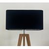 Black Velvet Brushed Silver Rounded Rectangle Lampshade
