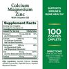 Calcium Magnesium Zinc Caplets for Bone Health, 100 Count