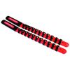 2 GOLIATH INDUSTRIAL 3/8" ABS PLASTIC SOCKET RAIL HOLDER ORGANIZER RED SR38BR