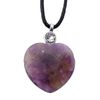 GIFT BRIT MIN01 Assorted Healing Stone Gemstone Heart Shaped Pendant
