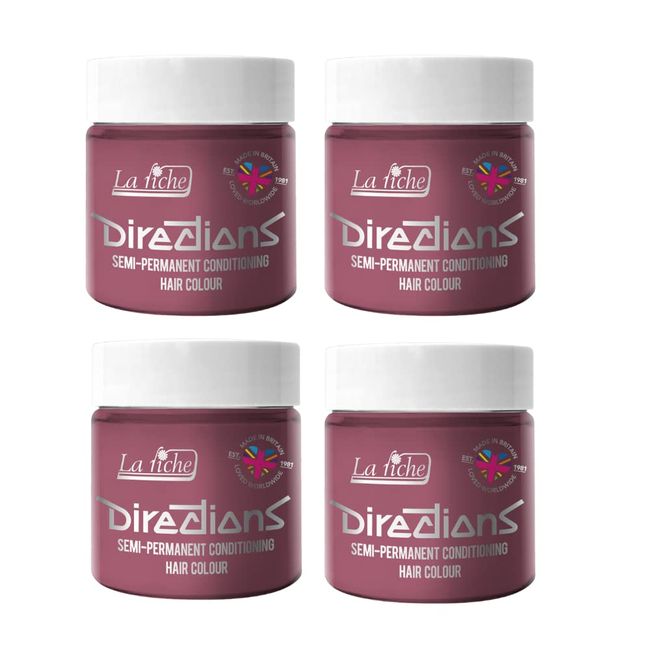 4x La Riche Directions Semi-Permanent Hair Color 100ml Tub - Pastel Rose