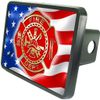 American Firefighter Emblem Custom Hitch Plug for 2" Receiver from Redeye Laserworks
