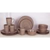 LORREN HOME TRENDS 16 PIECE DISTRESSED WEAVE DINNERWARE SET-MOCCA