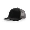 Richardson 112 Mesh Back Trucker Cap Snapback Hat, Black / Charcoal, Adjustable