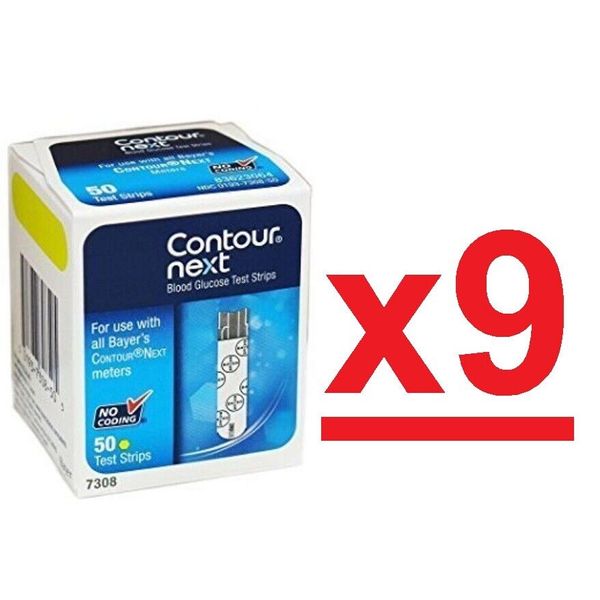 450ct CONTOUR NEXT Blood Glucose Test Strips (9 boxes) Exp >1year -Depend On Us!