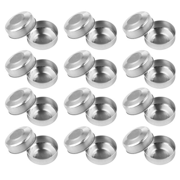 EXCEART 100pcs Aluminum Tea Light Tins Metal tealight Cups Tea Light Empty Case Containers Candle Mold for DIY Candles Making Supplies