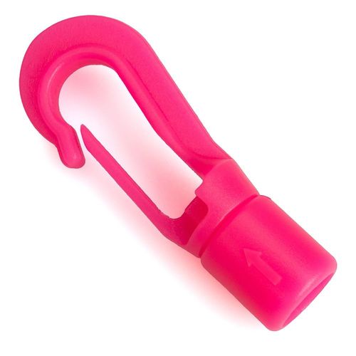 Paracord Planet Bungee Cord End Hooks – Fits 1/8" Shock Cord and Resistance Bands – Neon Pink (5 Pack)