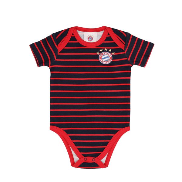 FC Bayern München | Body Essential| Baby | Kurzarm | Rot oder Rot-Navy gestreift