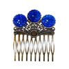 Blue Floral Cameo Hair Comb