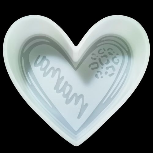 Fuehbur Mama Heart Leopard Car Freshie Mold Heart Shape Aroma Beads Baking Soap Resin Candles Mould-Oven Safe【Upgraded Soft Material】