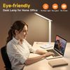 LED Table Desk Lamp, 15 Modes Dimmable Bedside Lamps with Timer, Multi-Powered Adjustable Light for Study Reading, Black for Bedroom, Home, Office