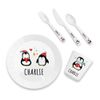 Personalised Children's Winter Penguin Dinner Set