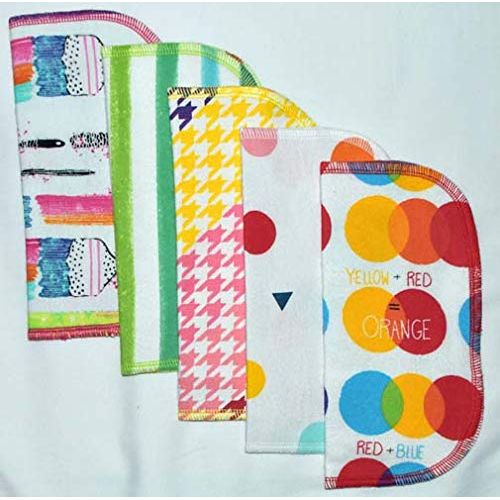 2 Ply Printed Flannel 8x8 Inches Set of 5 Color Me Happy