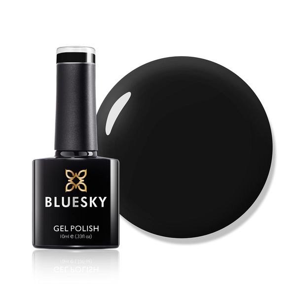 Bluesky Gel Nail Polish, Blackpool 80518, Black, Dark, Jet Black, Long Lasting, Chip Resistant, 10 ml (Requires Drying Under UV LED Lamp)