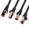 Cat6 network cable 10 x 0.25 m black Ethernet cable Lankabel Cat6 Lan network cable Sftp Pimf patch cable 1000 Mbit s