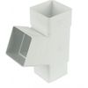 FLOPLAST 65mm Square 67 Degree Downpipe Branch - White