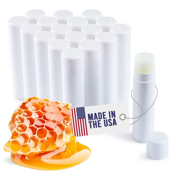 Lip Balm Bulk Unlabeled - Made in USA 50 Pack Honey Bulk Chapstick - Natural Ingredients Vitamin E Shea Butter - Custom Chapstick Bulk For Party & Wedding Favors