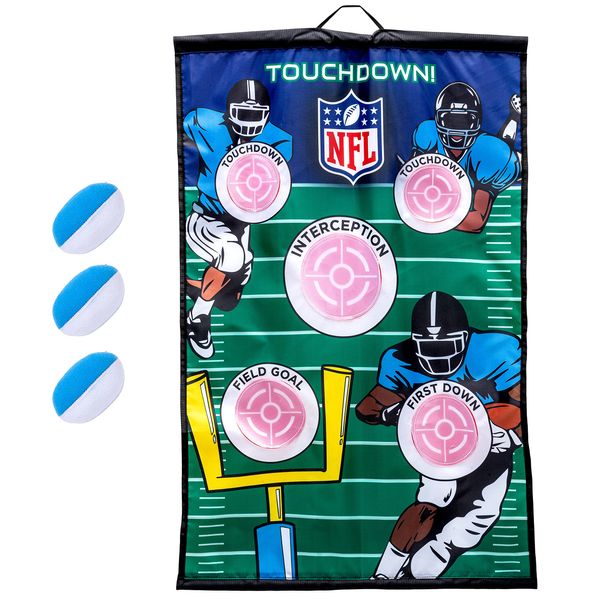 Franklin Sports NFL Football Target Toss Game - Kids Over The Door Mini Football Throwing Game with (3) Mini Footballs - Perfect Indoor Football Toy for Kids - 36" x 24"