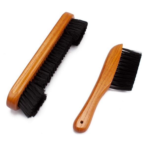 GSE 2-Piece Solid Wood Billiard Pool Table Brush and Rail Brush Set, Billiards Pool Table Cleaning Tools, Billiard Pool Table Accessories (Oak)