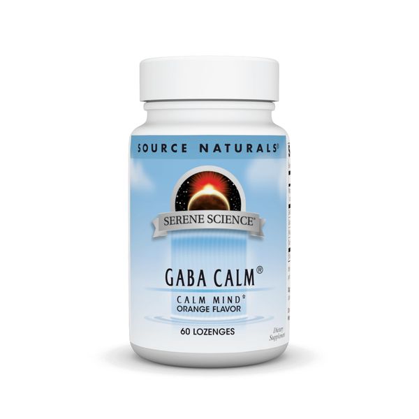 Source Naturals Serene Science, GABA Calm - Supports A Calming Mood, Quick Dissolving Orange Flavor - 60 Lozenges