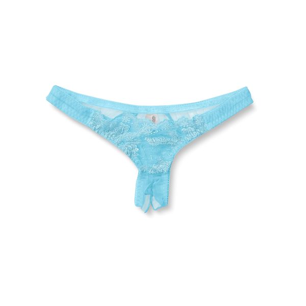 La Paume 319206 Women's Thong Panties, Open Panties, With Holes, Lace, Thong, Turquoise