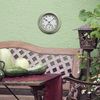 AcuRite 02470 Rustic Green Outdoor Clock with Thermometer, 8.5"