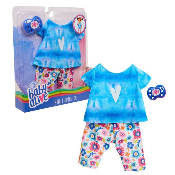 Baby Alive Single Outfit Set and Accessories, Tie Dye Tee, Fits Most 12" - 14" Dolls, Kids Toys for Ages 3 Up by Just Play