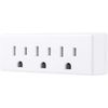 Toma Corriente 3-Outlet Grounded Indoor Wall Adapter Plug, White.