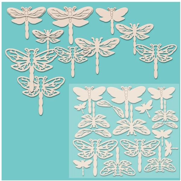 Polkadoodles Dragonfly Layers x 18pcs Chipboard Embellishment Pack