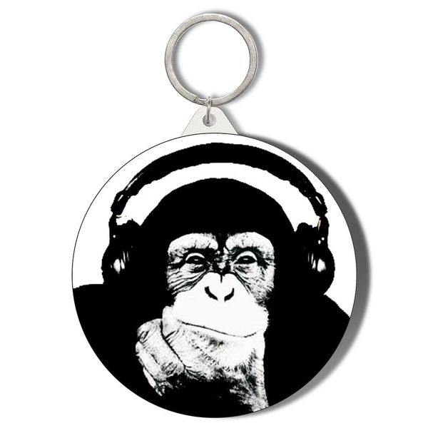 Gift Insanity CHIMP AND HEADPHONES 45mm Keyring