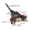 kenable USB 2.0 Panel Mount Female A Socket to A Plug Cable 0.15m 15cm [0.15 metres]