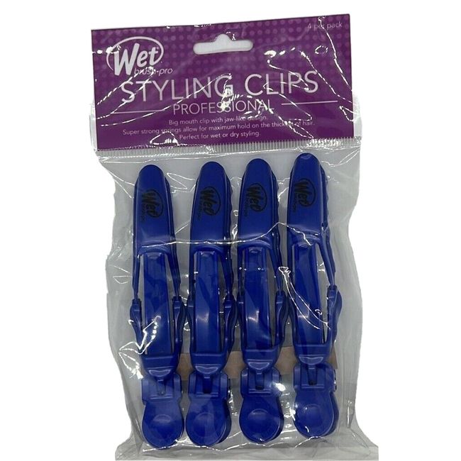 Wet Brush Pro 4 Pack Styling Clips Blue