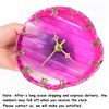 JIC Gem Agate Clock Crystal Desk & Shelf Clocks Home Decor (Pink)
