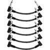 Donner 6 Pack Effects Pedal Lead Patch Cables Noiseless 6 inch 1/4" Right Angle