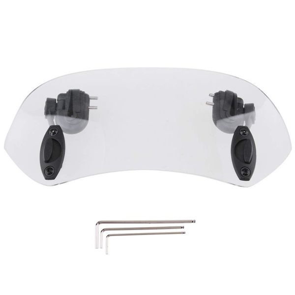 HANEU 28cm Motorcycle Clip-on Windshield Windscreen Extension Deflector Universal