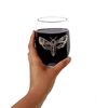 Death's Head Hawk Moth Stemless Wine Glass : Free Engraved Personalization