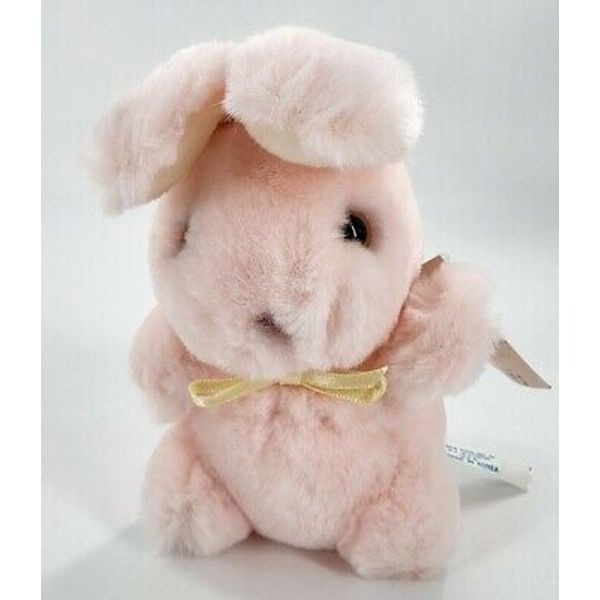 Vtg 1987 Eden Plush Bunny Rabbit Shake Me Shaker Pink Toy 8" NWT Stuffed Animal