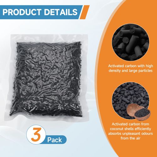 3 Pack Odor Absorbing Filter Refills for Lomi Smart Waste Kitchen Composter, Replacement Activated Charcoal Filters Compatible with Lomi Electric Countertop Compost Bin, 1.5 Pounds