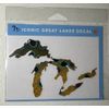 Michigan Great Lakes Window Vinyl Sticker Decal - Brown Trout Fish Pattern