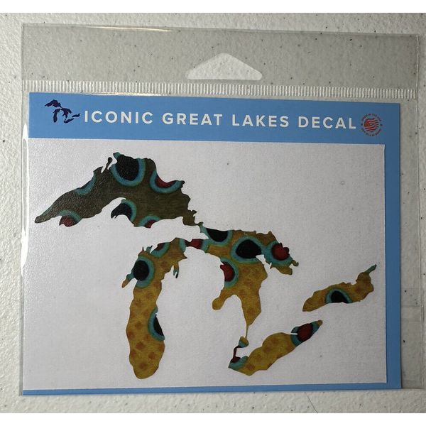 Michigan Great Lakes Window Vinyl Sticker Decal - Brown Trout Fish Pattern