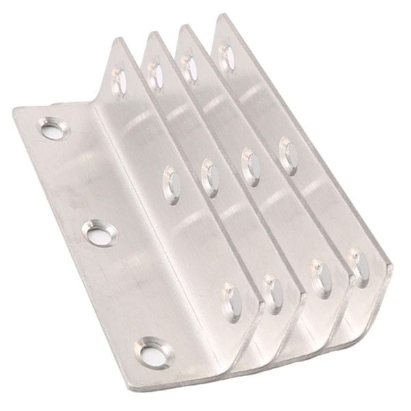 sourcing map 4pcs Angle Bracket Metal 80x20mm Corner Fastener L Shaped Right Angle Bracket Corner Protector Shelf Support for Furniture